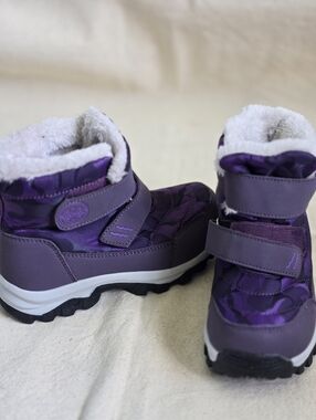 Ubfen Kids Purple Winter Boots with Faux Fur Lining
